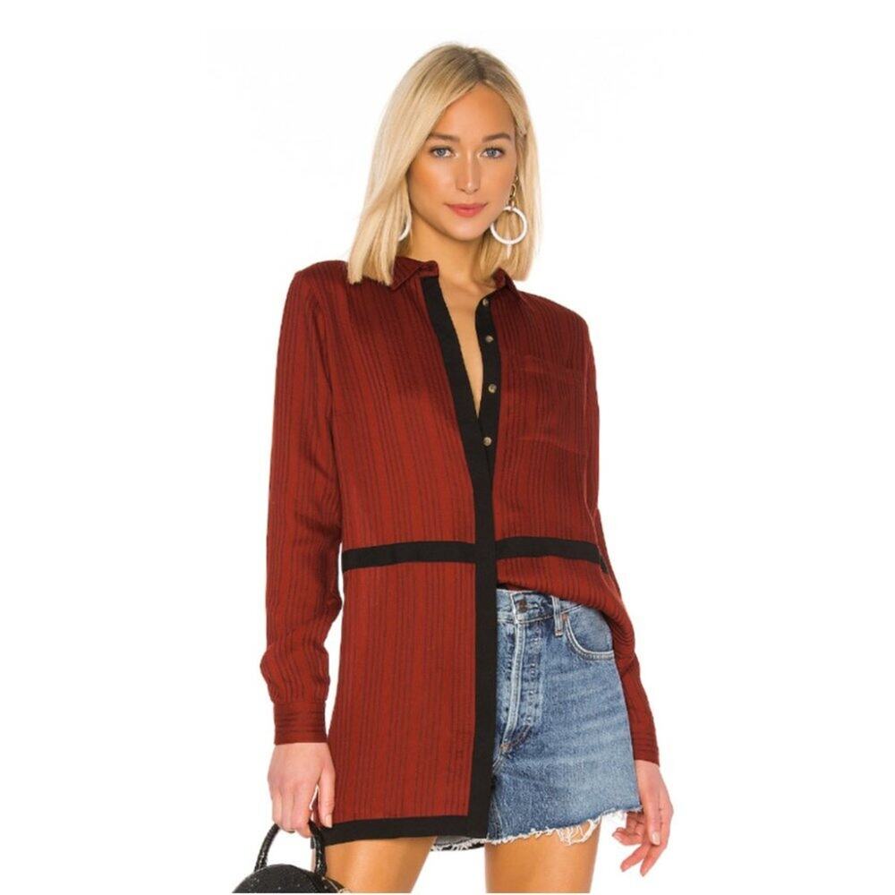 House of Harlow 1960 x Revolve Marie Tunic Blouse in Spice Red